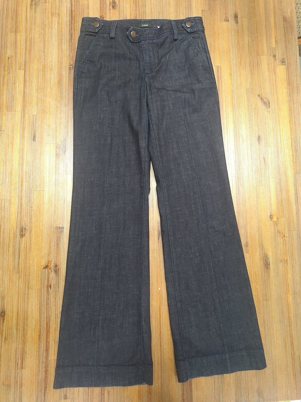 J.Crew High-Rise Trouser Jean Dark Wash Wide Leg Denim Pants 28